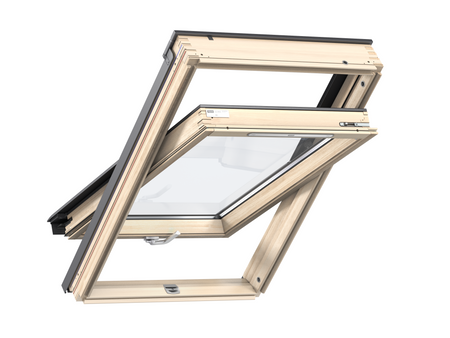 Kup mnie w pakiecie! Okno dachowe VELUX GLL MK06 1061B z kołnierzem EDZ 1000 do pokryć falistych, w kolorze RAL 7043