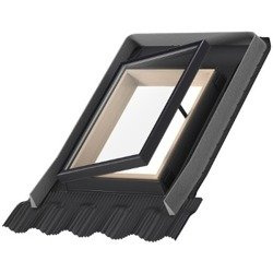 Wyłazy dachowe VELUX VLT 1000 z kołnierzem uniwersalnym do pokryć płaskich i profilowanych, z oblachowaniem zewnętrznym w kolorze RAL 7043 (szarografitowy)