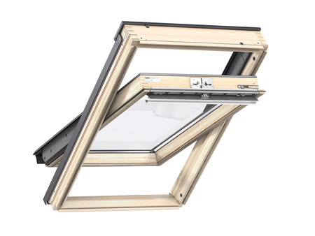 Okna dachowe VELUX GLL 1064 z górnym otwieraniem, pakietem 3-szybowym z powłoką łatwozmywalną oraz redukcją szumu deszczu, oblachowanie zewnętrzne w kolorze RAL 7043 (szarografitowy)