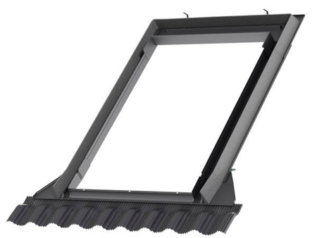 Kup mnie w pakiecie! Okno dachowe VELUX GLL MK08 1061B z kołnierzem EDW 0000 do pokryć falistych, w kolorze RAL 7043 (szarografitowy)