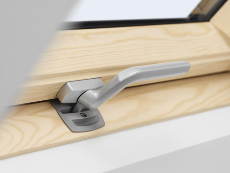 Okna dachowe VELUX GLL 1064B z dolnym otwieraniem, pakietem 3-szybowym z powłoką łatwozmywalną oraz redukcją szumu deszczu, oblachowanie zewnętrzne w kolorze RAL 7043 (szarografitowy)