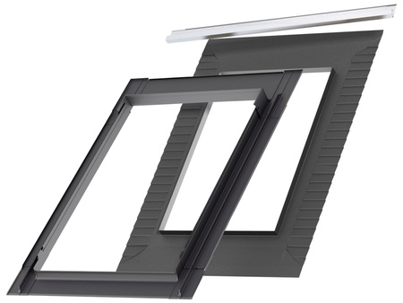 Kołnierze uszczelniające VELUX EDS 1000 z izolacją przeciwwilgociową BFX, do pokryć płaskich, w kolorze RAL 7043 (szarografitowy)