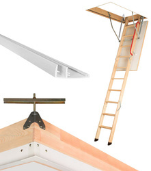 Pakiet schodów FAKRO LWK Plus + listwy LXL-PVC + kątowniki LXK