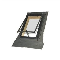 Wyłazy dachowe FAKRO WSH z kołnierzem do pokryć wysokoprofilowanych w kolorze RAL 7022 (szarobrązowy)