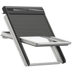 Roleta zewnętrzna VELUX SSL 0000, sterowane solarnie z wbudowanym akumulatorem, w kolorze RAL 7043 (szarografitowy)