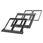 Kołnierze uszczelniające do zespoleń VELUX EKW 2021M do pokryć profilowanych, dwa okna obok siebie z regulowaną rynną zespalającą a=10-16 cm, w kolorze RAL 7043 (szarografitowy)