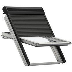 Roleta zewnętrzna VELUX SML 0000, sterowana elektrycznie z napędem 24V, w kolorze RAL 7043 (szarografitowy)