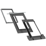 Kołnierze uszczelniające do zespoleń VELUX EKQ 2001M do blachy na rąbek, element skrajny lewy z regulowaną rynną zespalającą a=10-16 cm, w kolorze RAL 7043 (szarografitowy)