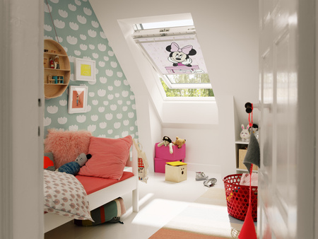 Końcówka serii | Roleta zaciemniająca VELUX DKL PK08 94x140, kolor: 4614, kolekcja Disney 